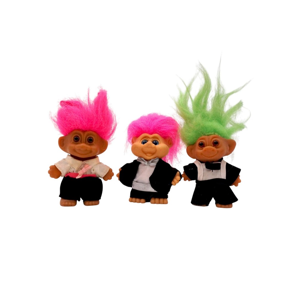 Vintage Troll Dolls Wedding Lot 16 Russ Bride Groom Mixed Colors - Picture 5 of 13
